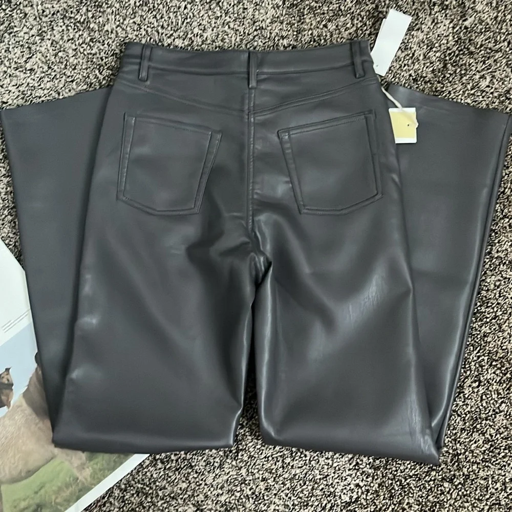 Aritzia Melina Leather Tall Pant in Peppercorn Grey, NWT - Picture 7 of 8